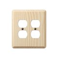 Amerelle Contemporary Unfinished Beige 2 gang Ash Wood Duplex Outlet Wall Plate 401DD
